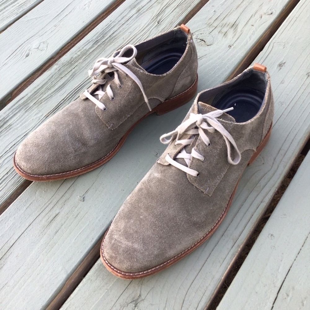 Cole Haan Shoes Mens 10.5 M Grey Suede Feathercraft Bulcher Derby Grand Lace Up
